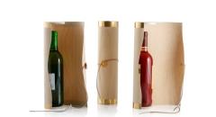 Portabotellas de madera natural para botellas de vino