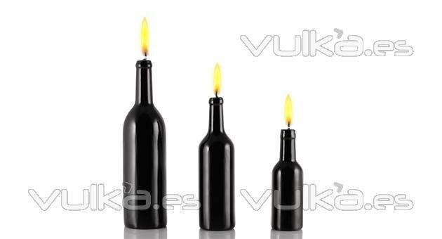 VELAS en forma de botella de vino 100% cera