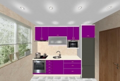 Diseno de cocina en color lila