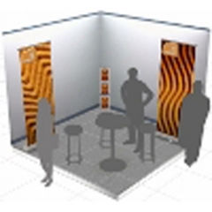 Econmico kit stand plegables, adecuado para exposicin stand o espacios de 3x3 metros. composicin de 2 ...