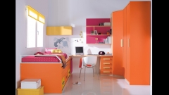 Armario rincon y compacto en color naranja. dormitorio juvenil whynot new