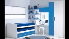 Compacto en color blanco y azul dormitorio juvenil whynot new