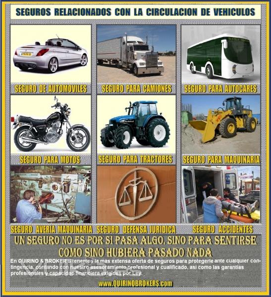 QUIRINO & BROKERS,   TURISMOS, CAMIONES, AUTOCARES, MOTOS, MAQUINARIA, AVERIA DE MAQUINARIA, DEFENSA JURIDICA ...