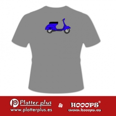 Camisetas hooops de vespa en plotterplus, una mezcla de objetos cotidianos y colores intensos en la coctelera, un