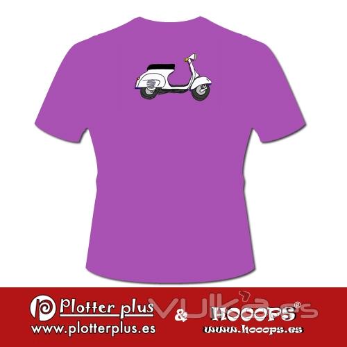 Camisetas Hooops de Vespa en Plotterplus, una mezcla de objetos cotidianos y colores intensos en la coctelera, un ...