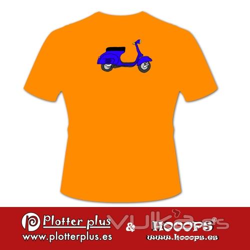Camisetas Hooops de Vespa en Plotterplus, una mezcla de objetos cotidianos y colores intensos en la coctelera, un ...
