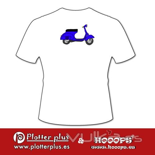 Camisetas Hooops de Vespa en Plotterplus, una mezcla de objetos cotidianos y colores intensos en la coctelera, un ...