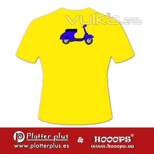 Camisetas Hooops de Vespa en Plotterplus, una mezcla de objetos cotidianos y colores intensos en la coctelera, un ...