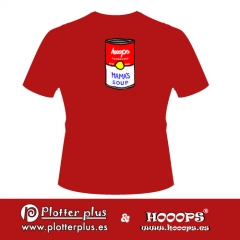 Camisetas hooops lata en plotterplus, una mezcla de objetos cotidianos y colores intensos en la coctelera, un mundo