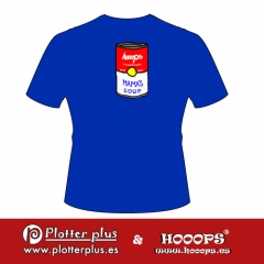 Camisetas hooops lata en plotterplus, una mezcla de objetos cotidianos y colores intensos en la coctelera, un mundo