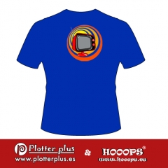 Camisetas hooops pop tv en plotterplus, una mezcla de objetos cotidianos y colores intensos en la coctelera, un