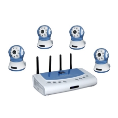 Kit de camaras de vigilancia giratoria inalambricas, vision nocturna y detector de movimiento