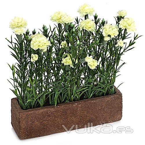 Planta artificial mini clavellinas crema. lallimona.com