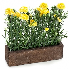 Planta artificial mini clavellinas amarillas. lallimona.com