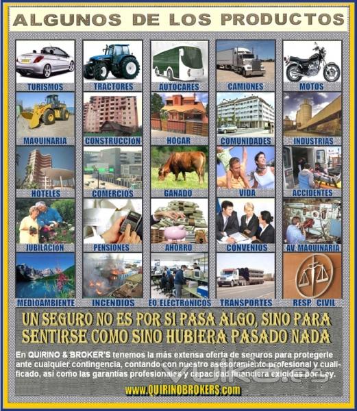 QUIRINO & BROKERS  Productos mas populares que comercializamos - Vista general de los mismos, existen otras que se ...