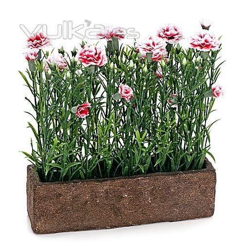 Planta artificial mini clavellinas rosas. lallimona.com
