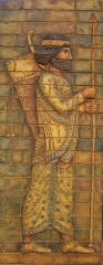 Friso de los inmortales sala del trono del palacio real de dario i, en susa, siglo v ac 48x116x3 cm
