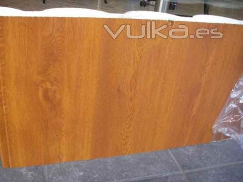 Panel Sndwich imitacin teja con inferior en imitacin madera