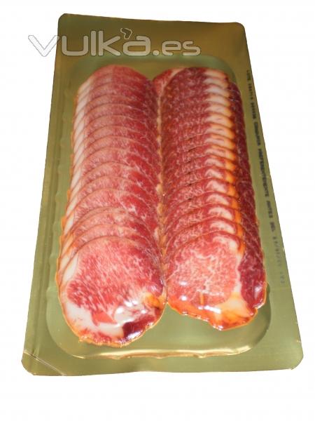 Lomo Ibérico Loncheado, envasado al vacío, en sobres de 125g. Jamón Ibérico y Paleta Ibérica Loncheada ...