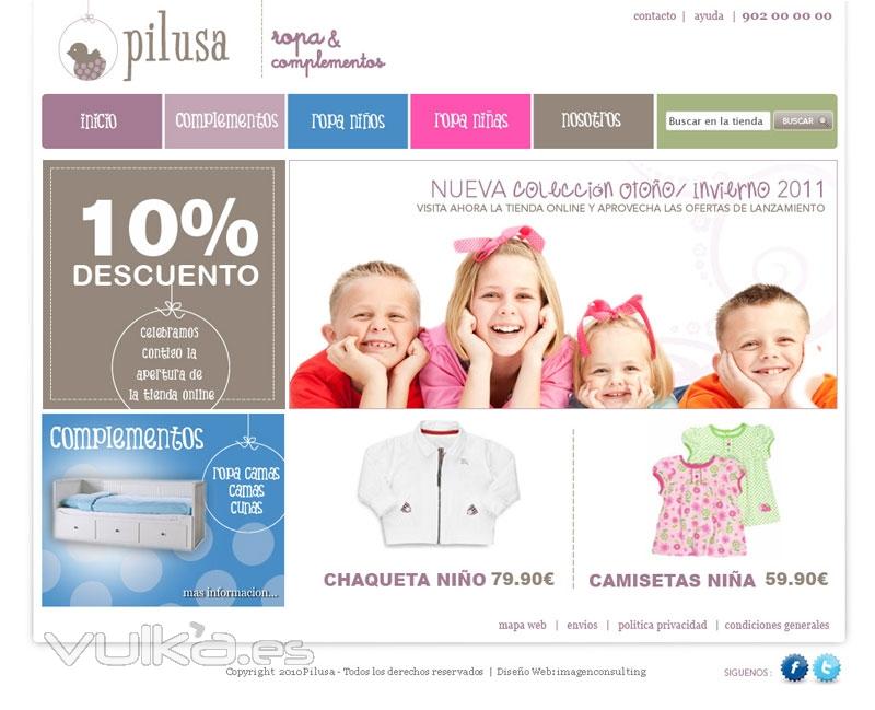 Diseo y desarrollo de Tienda Online para Pilusa Ropa y Complementos para nios