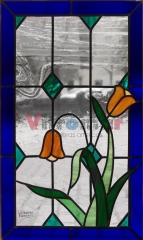 Panel emplomado de diseno geometrico-floral