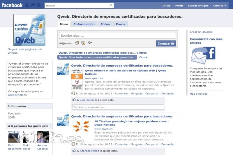 Qweb en Facebook