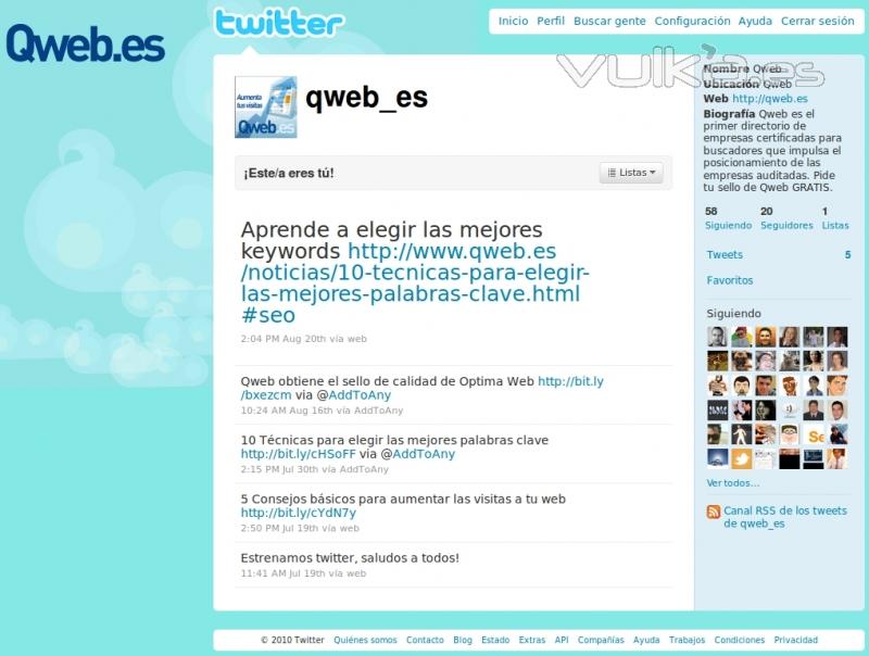 Qweb en Twitter