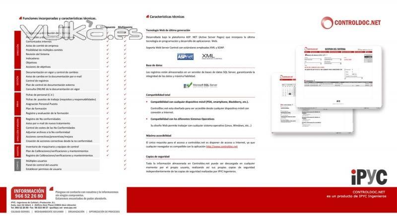 Software ControlDoc.net. - Software para la Gestión e Integración de Sistemas (ISO9001, 14001, 22000, IFS, etc...) ...