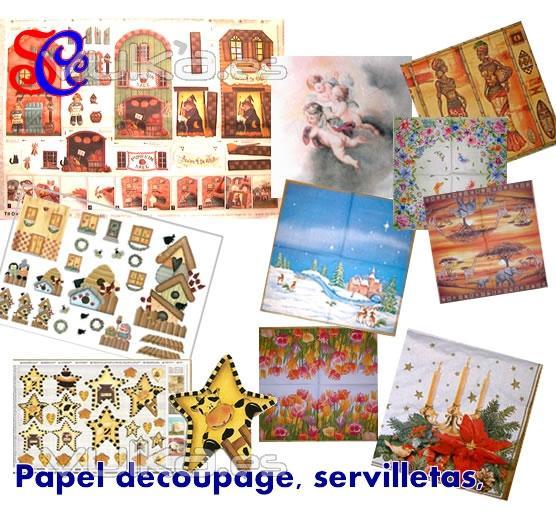 Decoupage, servilletas, papeles de arroz para tejas, country con siluetas, etc