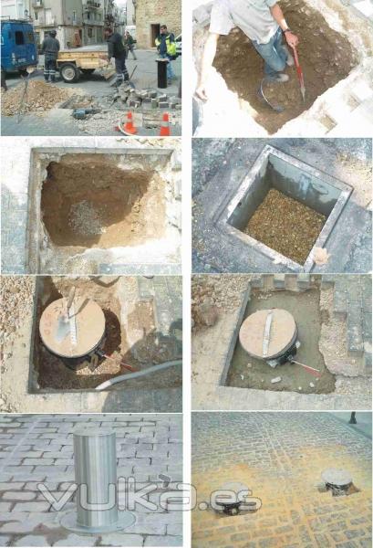 Proceso de la instalacin de las Pilonas o Bolardos.