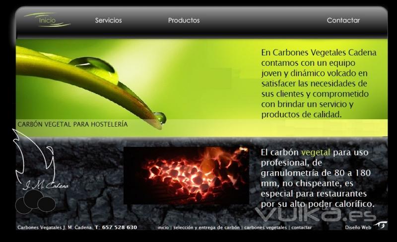 Diseo Web de empresa suministradora de carbn vegetal a profesionales. carbonesvegetales.es