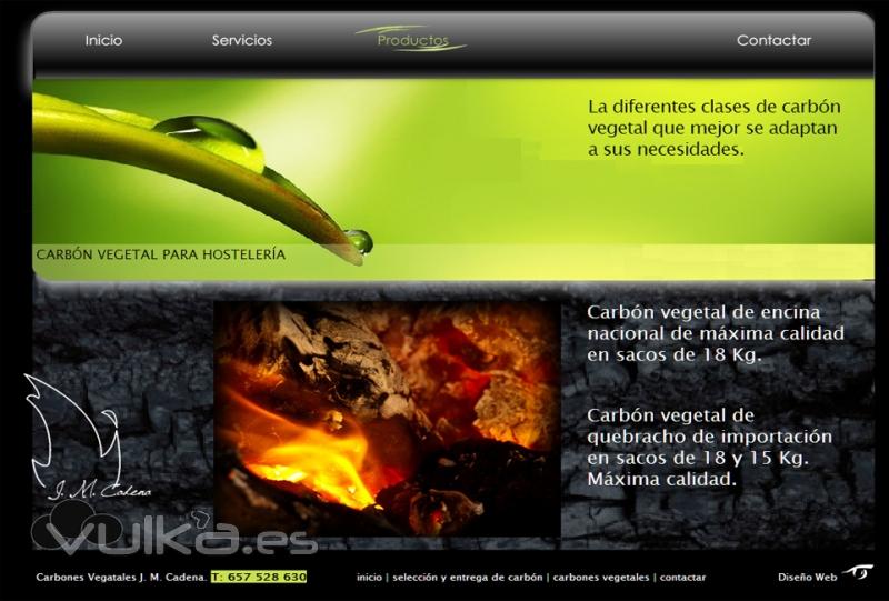 Diseo Web de empresa suministradora de carbn vegetal a profesionales. carbonesvegetales.es