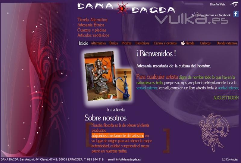 Diseño Web de tienda de artesanía étnica www.danadagda.es