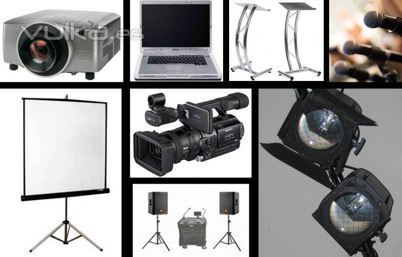 audiovisuales, equipos audiovisuales, projectores, pantallas, microfonos, reuniones, conferencias, evento, sala