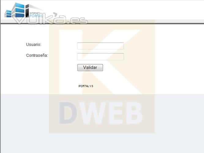 iPortal. gestor de cotenidos de Kdweb. Pantalla de conexin