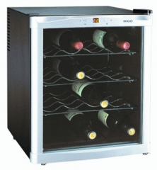 Vinoteca termoelectrica para vino led digital control temperatura 16 botellas  48 l caja negra opaca a la luz