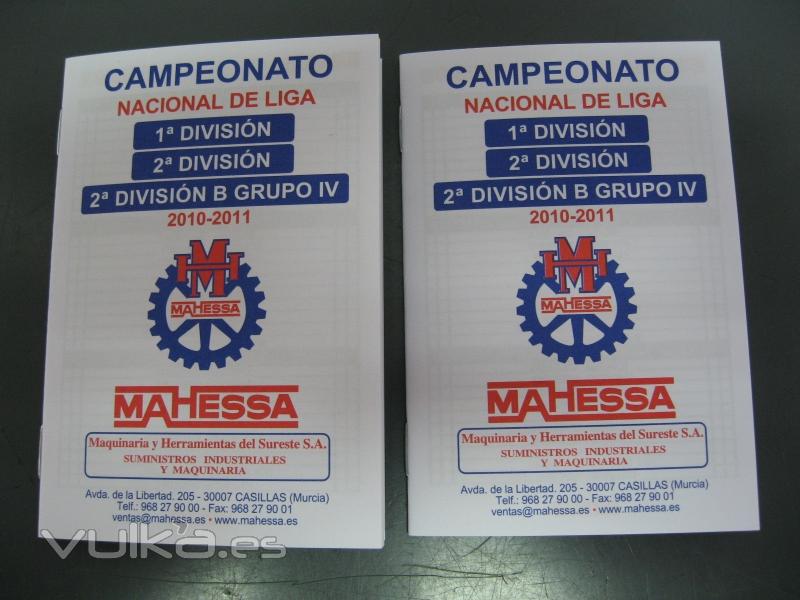 Calendarios Mahessa de Futbol.