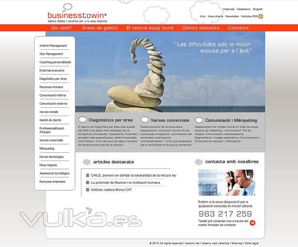 Diseo web corporativo para businesstowin grupo especializado en ofrecer recursos para empresas: www.businesstowin.net