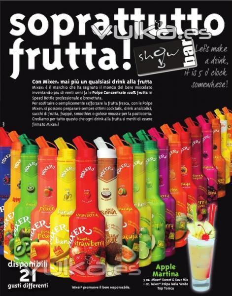 + de 20 sabores 100% fruta MIXER