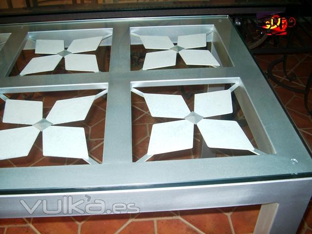 Mesa forja color plata