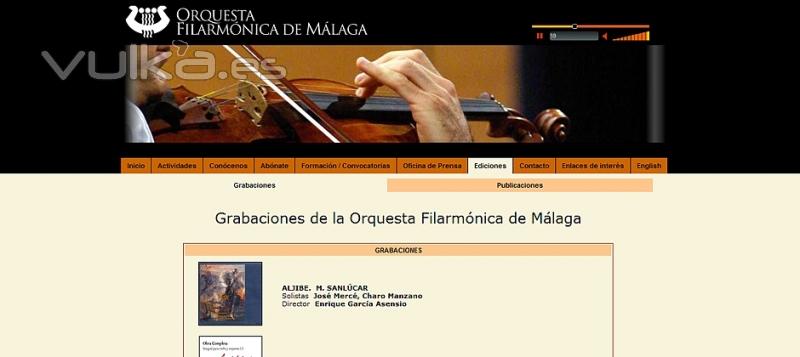 Web para la Orquesta Filarmónica de Málaga