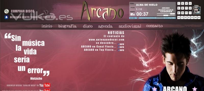 Web para el cantante Arcano