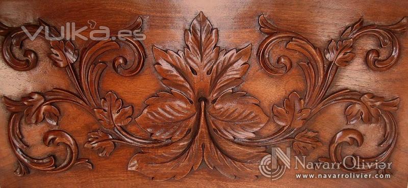 motivo floral tallado de madera, estilo louis xv