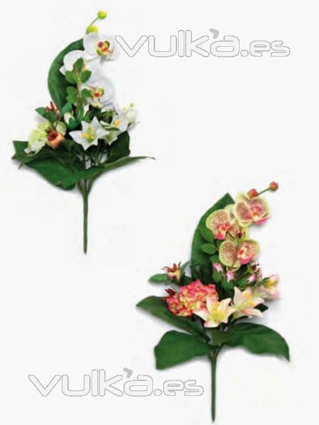 Flores artificiales santos de calidad. oasisdecor.com RAMO PEQUEO FLOR ARTIFICIAL ORQUIDEAS LILIUM Y HORTENSIAS