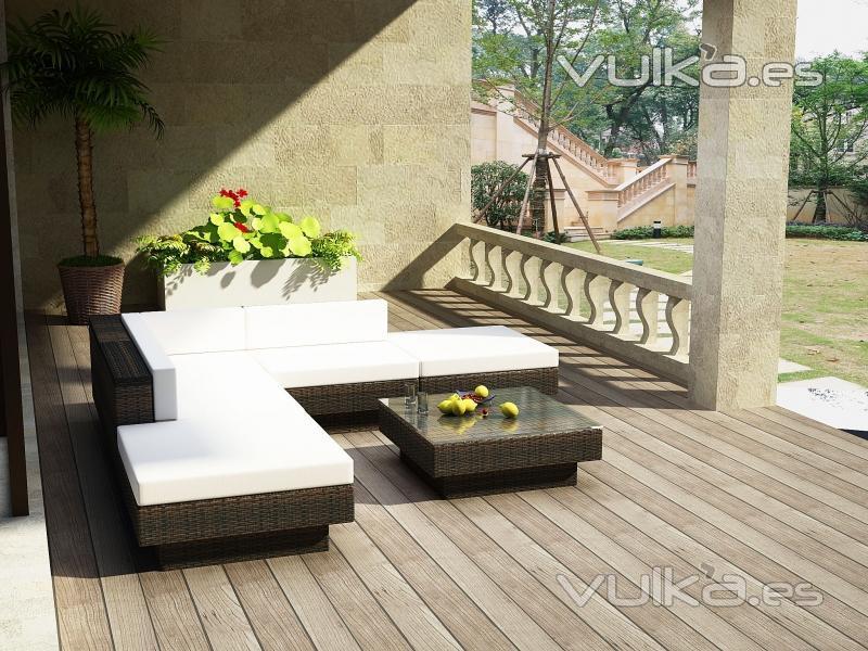 Conjunto modular en rattan