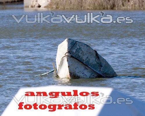 enbarcacin semi hundida en la albufera