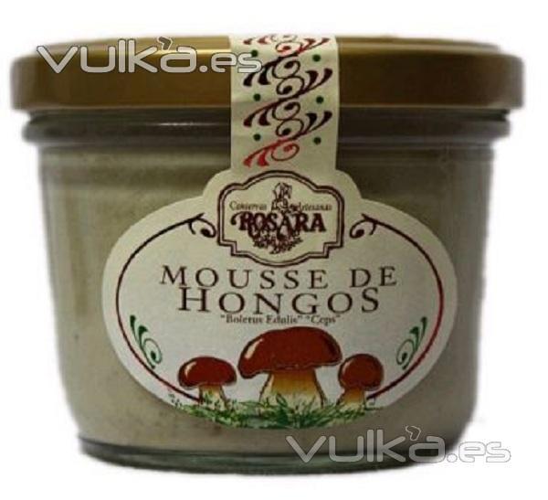 Mousse de Hongos en tarro de cristal de 250 grs. Puede utilizarse como base de canapés, de acompañamiento para ...