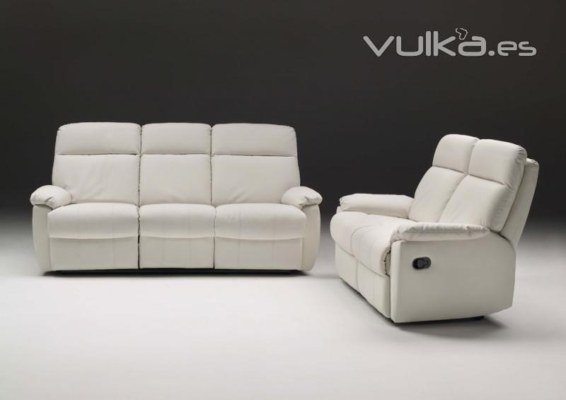 Sofa de piel 3+2 geminis con 4 mecanismos de relax