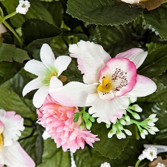 Todos los santos. ramo artificial orquidea fresia rosa detalle. lallimona.com