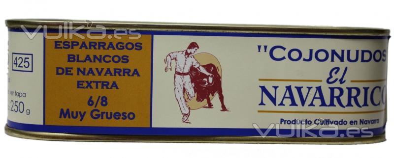 Esprragos de Navarra D.O. de 6/8 frutos en lata de 1/2 Kg.